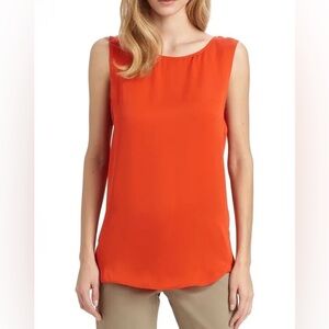 VINCE Silk Cross-back Tank Top in Orange Size XS